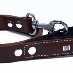Doggie Konforlu Gerçek Deriden El Yapımı Köpek Gezdirme Kayışı 2,5x120cm - Brown
