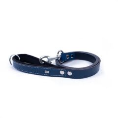 Doggie Konforlu Gerçek Deriden El Yapımı Köpek Gezdirme Kayışı 2,5x120cm - Royal Blue