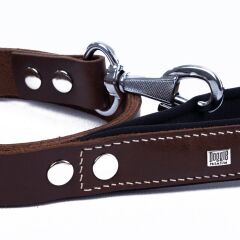 Doggie Konforlu Gerçek Deriden El Yapımı Köpek Gezdirme Kayışı 3x100cm - Brown