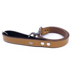 Doggie Konforlu Gerçek Deriden El Yapımı Köpek Gezdirme Kayışı 3x100cm - Camel