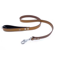 Doggie Konforlu Gerçek Deriden El Yapımı Köpek Gezdirme Kayışı 3x100cm - Camel