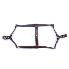 Doggie Konforlu Gerçek Deriden El Yapımı Ronin Model Köpek Göğüs Tasması S-1,5x40-45cm - Brown