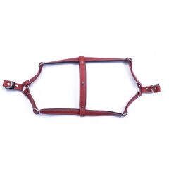 Doggie Konforlu Gerçek Deriden El Yapımı Ronin Model Köpek Göğüs Tasması S-1,5x40-45cm - Red