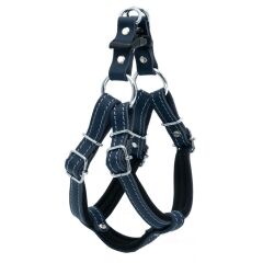 Doggie Konforlu Gerçek Deriden El Yapımı Ronin Model Köpek Göğüs Tasması S-1,5x40-45cm - Royal Blue