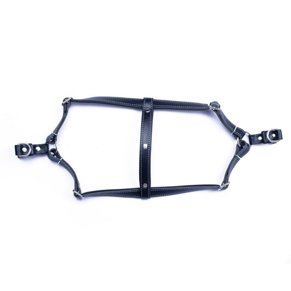 Doggie Konforlu Gerçek Deriden El Yapımı Ronin Model Köpek Göğüs Tasması S-1,5x40-45cm - Black