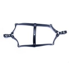 Doggie Konforlu Gerçek Deriden El Yapımı Ronin Model Köpek Göğüs Tasması S-1,5x40-45cm - Black