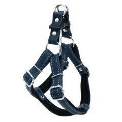 Doggie Konforlu Gerçek Deriden El Yapımı Ronin Model Köpek Göğüs Tasması XS-1,5x35-45cm - Royal Blue