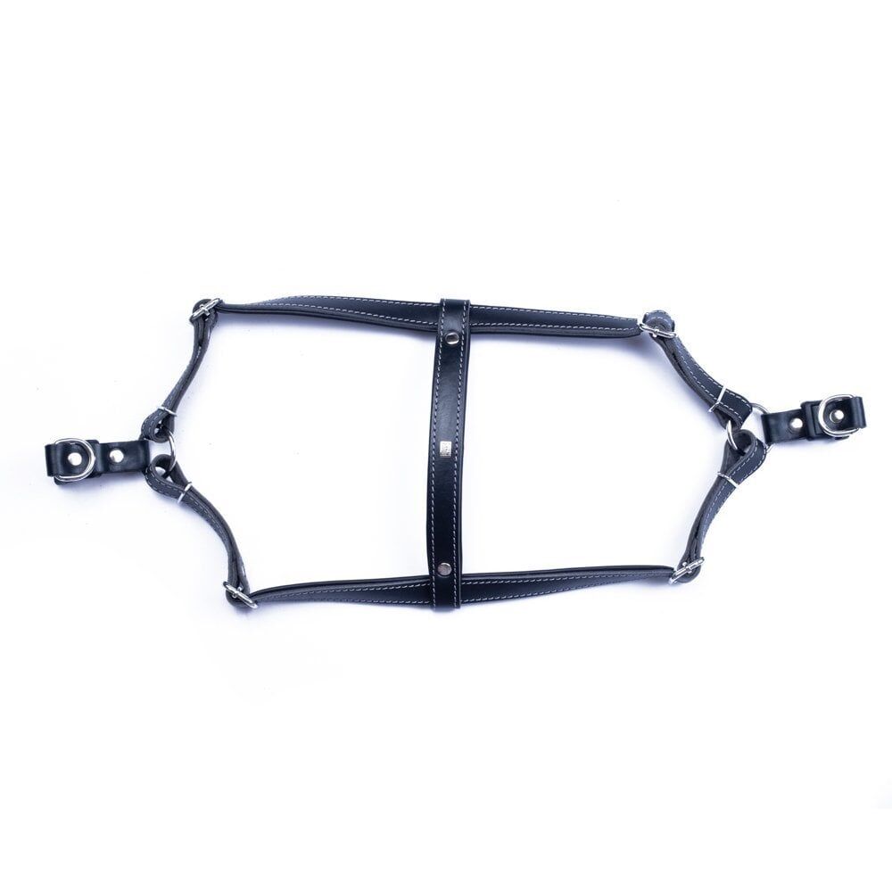 Doggie Konforlu Gerçek Deriden El Yapımı Ronin Model Köpek Göğüs Tasması XS-1,5x35-45cm - Black