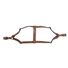 Doggie Konforlu Gerçek Deriden El Yapımı Ronin Model Köpek Göğüs Tasması L-2x55-65cm - Camel