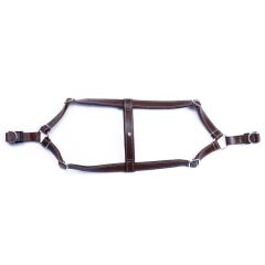 Doggie Konforlu Gerçek Deriden El Yapımı Ronin Model Köpek Göğüs Tasması XL-2,5x65-75cm - Brown