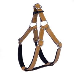 Doggie Konforlu Gerçek Deriden El Yapımı Ronin Model Köpek Göğüs Tasması XL-2,5x65-75cm - Camel