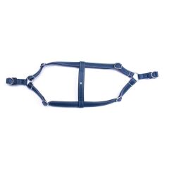 Doggie Konforlu Gerçek Deriden El Yapımı Ronin Model Köpek Göğüs Tasması XL-2,5x65-75cm - Royal Blue