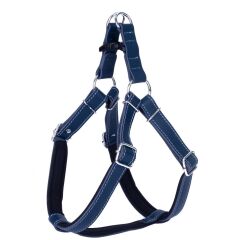 Doggie Konforlu Gerçek Deriden El Yapımı Ronin Model Köpek Göğüs Tasması XL-2,5x65-75cm - Royal Blue