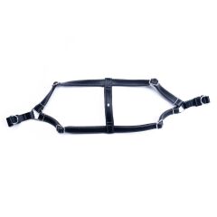 Doggie Konforlu Gerçek Deriden El Yapımı Ronin Model Köpek Göğüs Tasması XL-2,5x65-75cm - Black