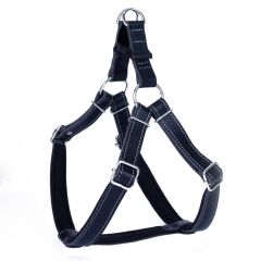 Doggie Konforlu Gerçek Deriden El Yapımı Ronin Model Köpek Göğüs Tasması XL-2,5x65-75cm - Black