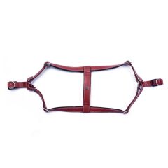 Doggie Konforlu Gerçek Deriden El Yapımı Ronin Model Köpek Göğüs Tasması XXL-3x70-80cm - Red