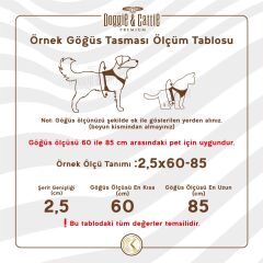 Doggie Konforlu Gerçek Deriden El Yapımı Ronin Model Köpek Göğüs Tasması M-2x45-55cm - Red