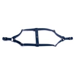 Doggie Konforlu Gerçek Deriden El Yapımı Ronin Model Köpek Göğüs Tasması M-2x45-55cm - Royal Blue