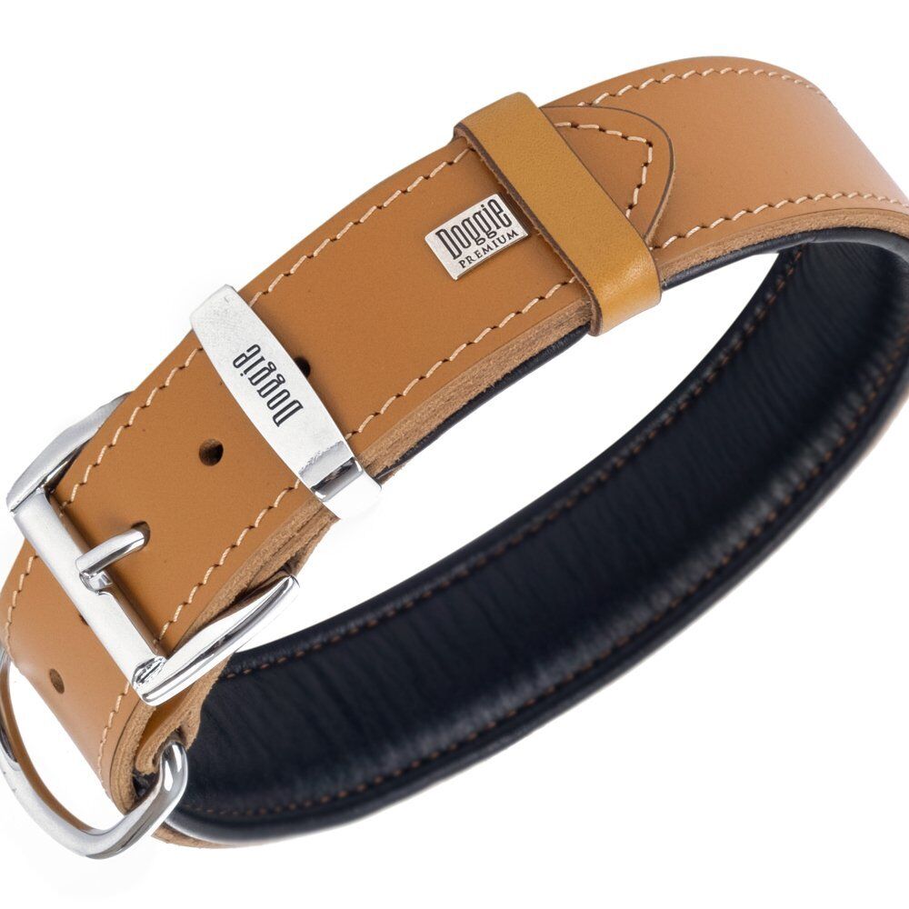 Doggie Fırstclass Gerçek Deriden El Yapımı Köpek Boyun  Tasması 4x47-55cm - Camel