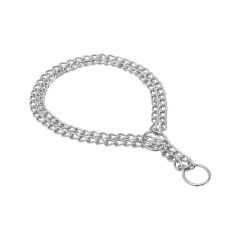 Doggie Eğitim Serisi Çift Boğma Zincirli Köpek Boyun Tasması 2,5x60-60cm - Gold