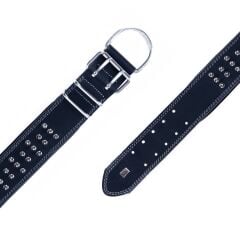 Doggie Çift Kat Gerçek Deriden El Yapımı Çivili Köpek Boyun Tasması