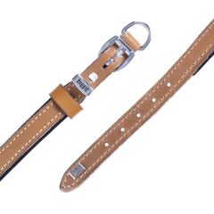 Doggie Konforlu Gerçek Deriden El Yapımı Köpek Boyun Tasması 1,5x20-25cm - Camel