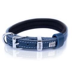 Doggie Konforlu Gerçek Deriden El Yapımı Köpek Boyun Tasması 1,5x25-30cm - Royal Blue