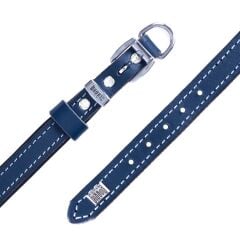 Doggie Konforlu Gerçek Deriden El Yapımı Köpek Boyun Tasması 1,5x25-30cm - Royal Blue