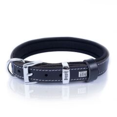 Doggie Konforlu Gerçek Deriden El Yapımı Köpek Boyun Tasması 2x30-35cm - Black