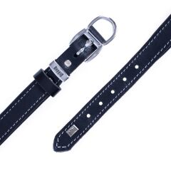Doggie Konforlu Gerçek Deriden El Yapımı Köpek Boyun Tasması 2x35-40cm - Black