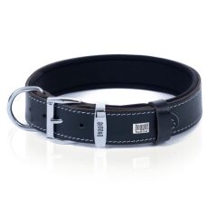 Doggie Konforlu Gerçek Deriden El Yapımı Köpek Boyun Tasması 3,5x47-55cm - Black