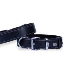 Doggie Konforlu Gerçek Deriden El Yapımı Köpek Boyun Tasması 3,5x47-55cm - Black