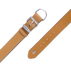 Doggie Konforlu Gerçek Deriden El Yapımı Köpek Boyun Tasması 3,5x47-55cm - Camel