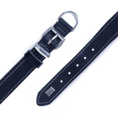 Doggie Konforlu Gerçek Deriden El Yapımı Köpek Boyun Tasması 3x42-50cm - Black