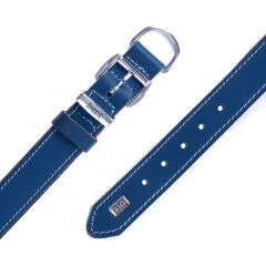 Doggie Konforlu Gerçek Deriden El Yapımı Köpek Boyun Tasması 3x42-50cm - Royal Blue