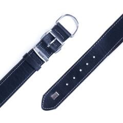 Doggie Konforlu Gerçek Deriden El Yapımı Köpek Boyun Tasması 4x52-60cm - Black