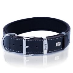 Doggie Konforlu Gerçek Deriden El Yapımı Köpek Boyun Tasması 4x57-65cm - Black