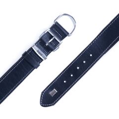 Doggie Konforlu Gerçek Deriden El Yapımı Köpek Boyun Tasması 4x57-65cm - Black