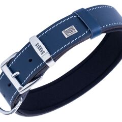 Doggie Konforlu Gerçek Deriden El Yapımı Köpek Boyun Tasması 4x57-65cm - Royal Blue