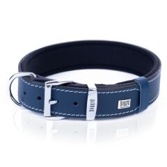 Doggie Konforlu Gerçek Deriden El Yapımı Köpek Boyun Tasması 4x57-65cm - Royal Blue