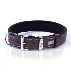 Doggie Konforlu Gerçek Deriden El Yapımı Çivili Köpek Boyun Tasması 3x42-50cm - Brown