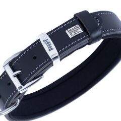 Doggie Konforlu Gerçek Deriden El Yapımı Çivili Köpek Boyun Tasması 3x42-50cm - Black