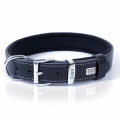 Doggie Konforlu Gerçek Deriden El Yapımı Çivili Köpek Boyun Tasması 3x42-50cm - Black