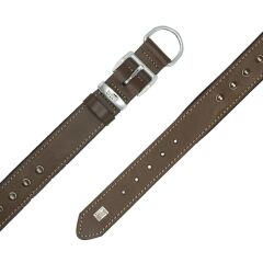 Doggie Konforlu Gerçek Deriden El Yapımı Çivili Köpek Boyun Tasması 3,5x47-55cm - Brown