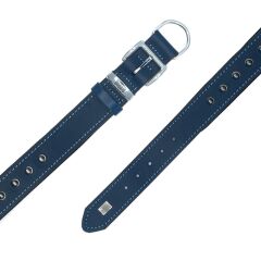 Doggie Konforlu Gerçek Deriden El Yapımı Çivili Köpek Boyun Tasması 3,5x52-60cm - Royal Blue
