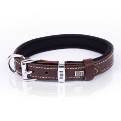 Doggie Konforlu Gerçek Deriden El Yapımı Çivili Köpek Boyun Tasması 2x30-35cm - Brown