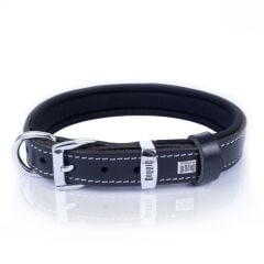 Doggie Konforlu Gerçek Deriden El Yapımı Çivili Köpek Boyun Tasması 2x30-35cm - Black