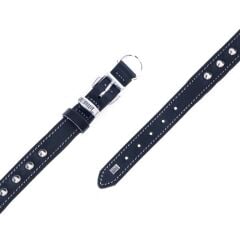 Doggie Konforlu Gerçek Deriden El Yapımı Çivili Köpek Boyun Tasması 2x30-35cm - Black