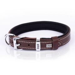 Doggie Konforlu Gerçek Deriden El Yapımı Çivili Köpek Boyun Tasması 2x35-40cm - Brown