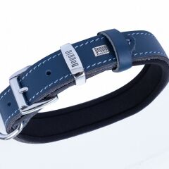 Doggie Konforlu Gerçek Deriden El Yapımı Çivili Köpek Boyun Tasması 2,5x37-45cm - Royal Blue